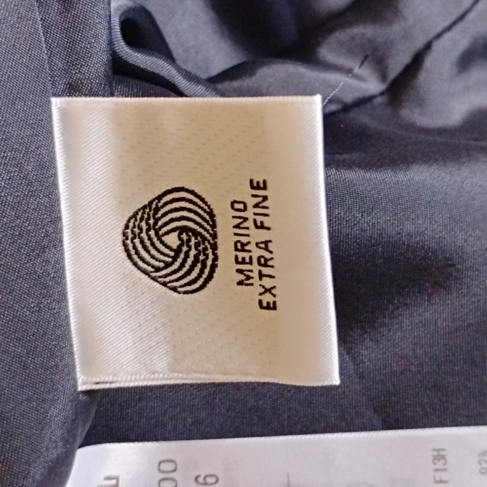 EUC 23ku Merino Wool Cashmere Single Button Hooded Coat Japan 36 S 6 Dark Navy - Picture 4 of 11